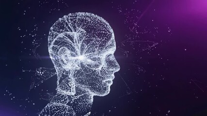 Abstract digital representation of a human head - Powered by Adobe