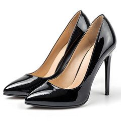 Chic black high heel shoes with sleek design and glossy finish