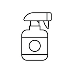 Cleaning Spray line icon with white background vector stock illustration