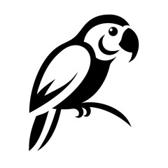black and white parrot vector
