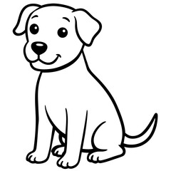 Fototapeta premium Smiling Dog Coloring Page Cute Puppy Line Art Vector for Kids Books & Craft Projects