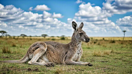 Fototapeta premium kangaroo in the meadow