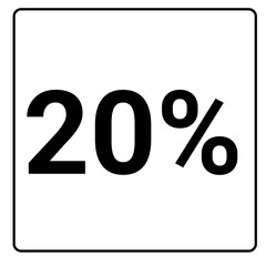 20% percent and discount black color frame