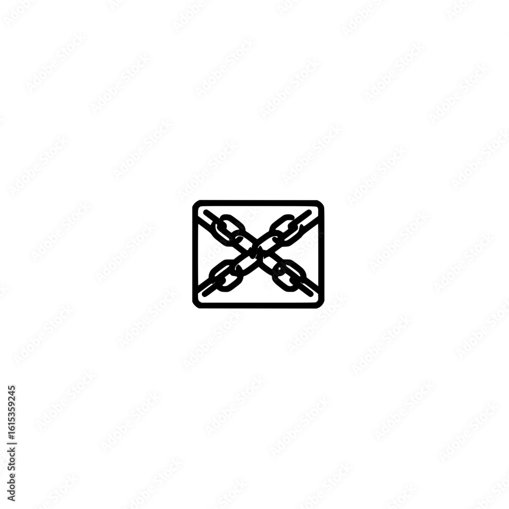 Poster vector graphic of mail envelope locked with chain symbolizing privacy security and data protection