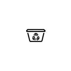 Trash bin icon with recycle symbol vector illustration representing waste management and recycling