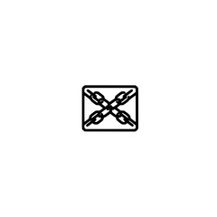 Vector graphic of mail envelope locked with chain symbolizing privacy security and data protection
