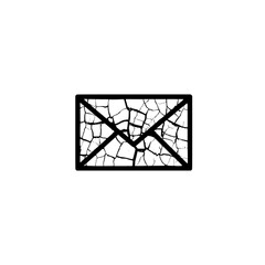 Broken envelope icon vector illustration representing damaged mail and communication failure