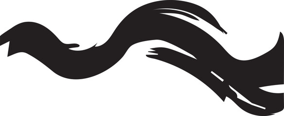 Obraz premium Abstract Black and White Swirling Shape with Angular and Curved Lines Creating a Sense of Movement and Dynamic Energy