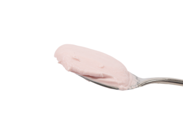 a spoon with a spoonful of ice cream on it