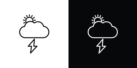 Thunderstorm icon for template logo, vector designs.