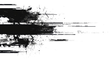 black ink splashes grunge isolated on white or transparent png