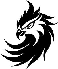 Bird Logo Vector Illustration in Black and White