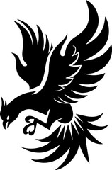 Obraz premium Bird Logo Vector Illustration in Black and White