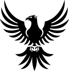 Obraz premium Bird Logo Vector Illustration in Black and White