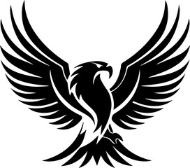 Bird Logo Vector Illustration in Black and White