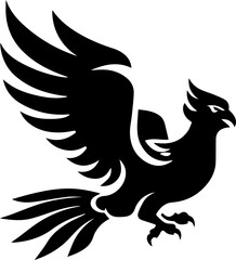 Bird Logo Vector Illustration in Black and White