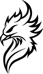 Bird Logo Vector Illustration in Black and White