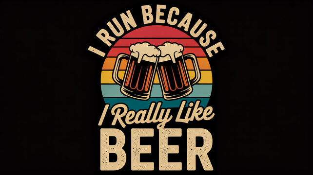 Vintage beer label design with retro typography and classic drink illustration