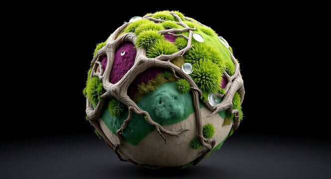 earth globe on black background