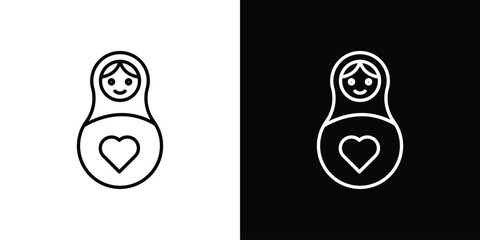 Nesting dolls icon for template logo, vector designs.