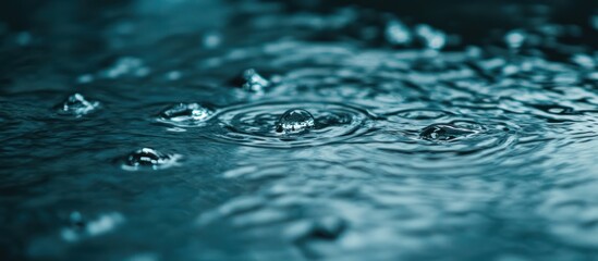 Rippled water surface with bubbles