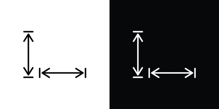 Height and width icon for template logo, vector designs.