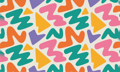 Unique and high quality Elegant Colorful Memphis Style Seamless Pattern – Abstract Geometric Vector Design.