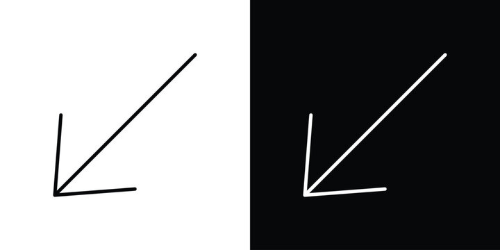 Down left icon for template logo, vector designs.