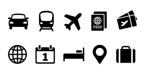 Travel icon.Travel symbol set