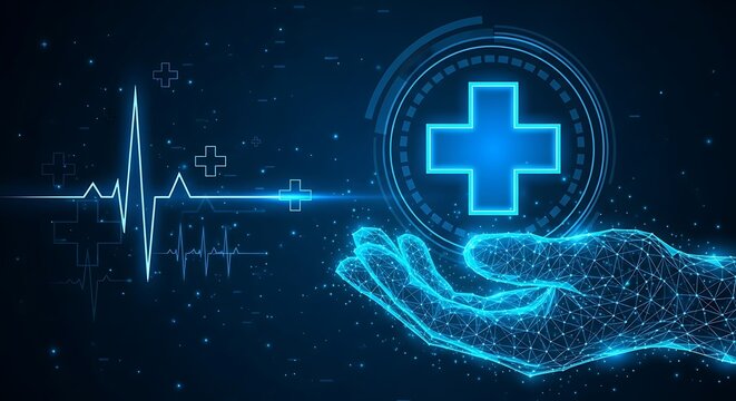Digital healthcare medical technology abstract image