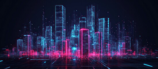 Neon cityscape of the future