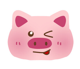 Winking Pig Emoji Flirty Piggy Face