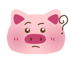Confused Pig Emoji Puzzled Piggy Look