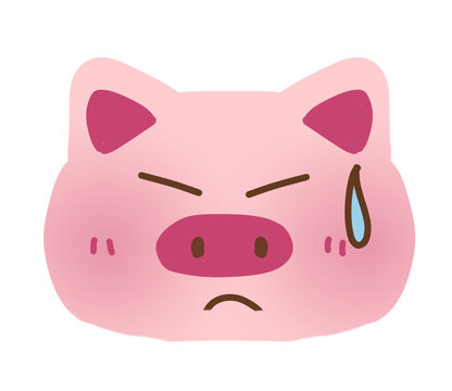 Bored Pig Emoji Annoyed Piggy Face