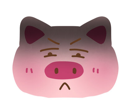 Grumpy Pig Emoji Moody Piggy Face