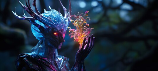 a light garuda warrior , coming out of the smoke fire,ai generative art