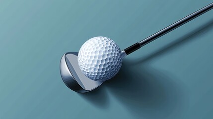 Golf ball about to be struck by club head