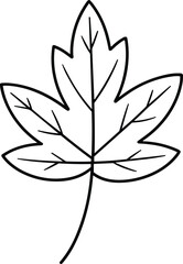 Maple Leaf Line Art Vector for Autumn and Nature-Inspired Designs