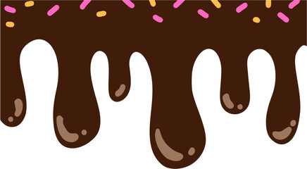 melted chocolate dripping frame vector illustration 