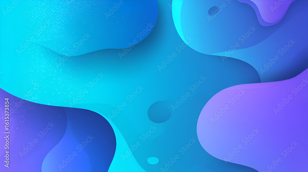 Aufkleber abstract blue and purple fluid shapes create a dynamic layered background
