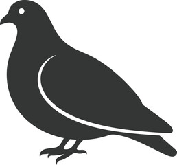 Silhouette of a Pigeon – Minimalist Bird Icon Design