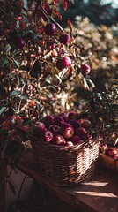A basket full of apples on the table