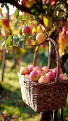 A basket full of apples on the table