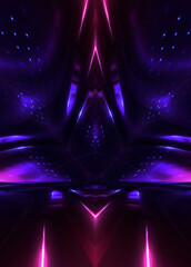 Abstract bright neon background scene with rays, spotlights, multi-colored background.