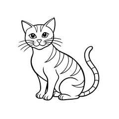 Cartoon Cat Line Drawing  Cute Kitten Coloring Page Vector for Printables, DIY, and Kids Art Use