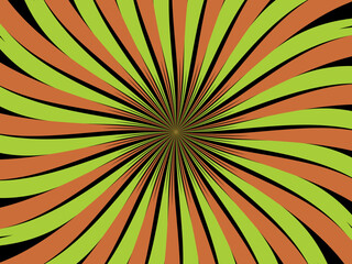 Vintage retro banner background. Colorful grunge wave wallpaper on black background. Vector illustration. Rotate party background pattern.