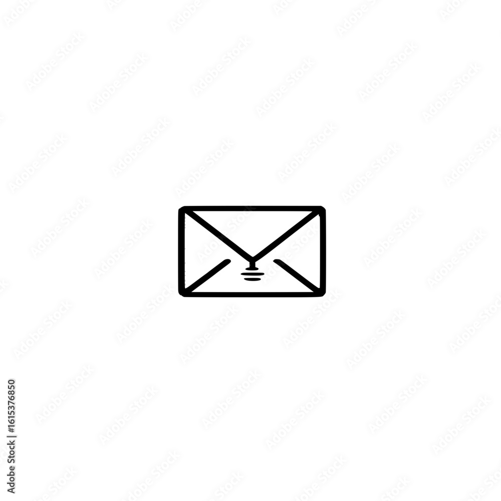 Poster communication icon vector showing envelope with equal parallel lines representing email balance