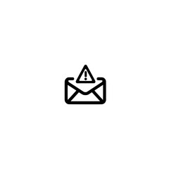 Envelope icon with exclamation mark vector illustration representing urgent message and alert notification