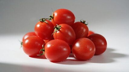 Fresh Red Cherry Tomatoes Water Droplets
