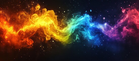 Colorful Smoke Stream Abstract Dark Background